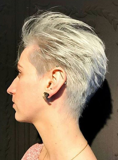 Silver hair color and cut by Cizors